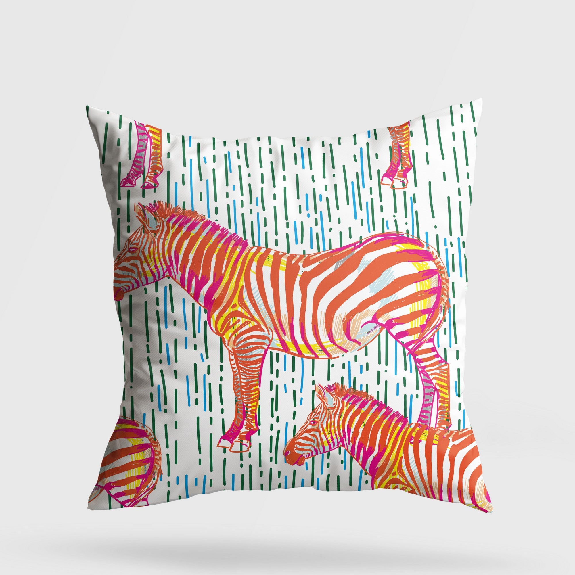 Almofada – 43 x 43 cm – Multicolorido – Algodão/Poliéster