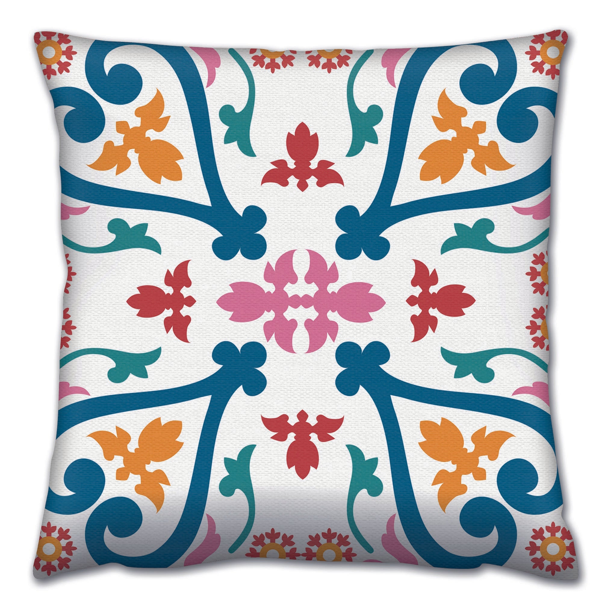 Almofada – 43 x 43 cm – Multicolorido – Algodão e Poliéster