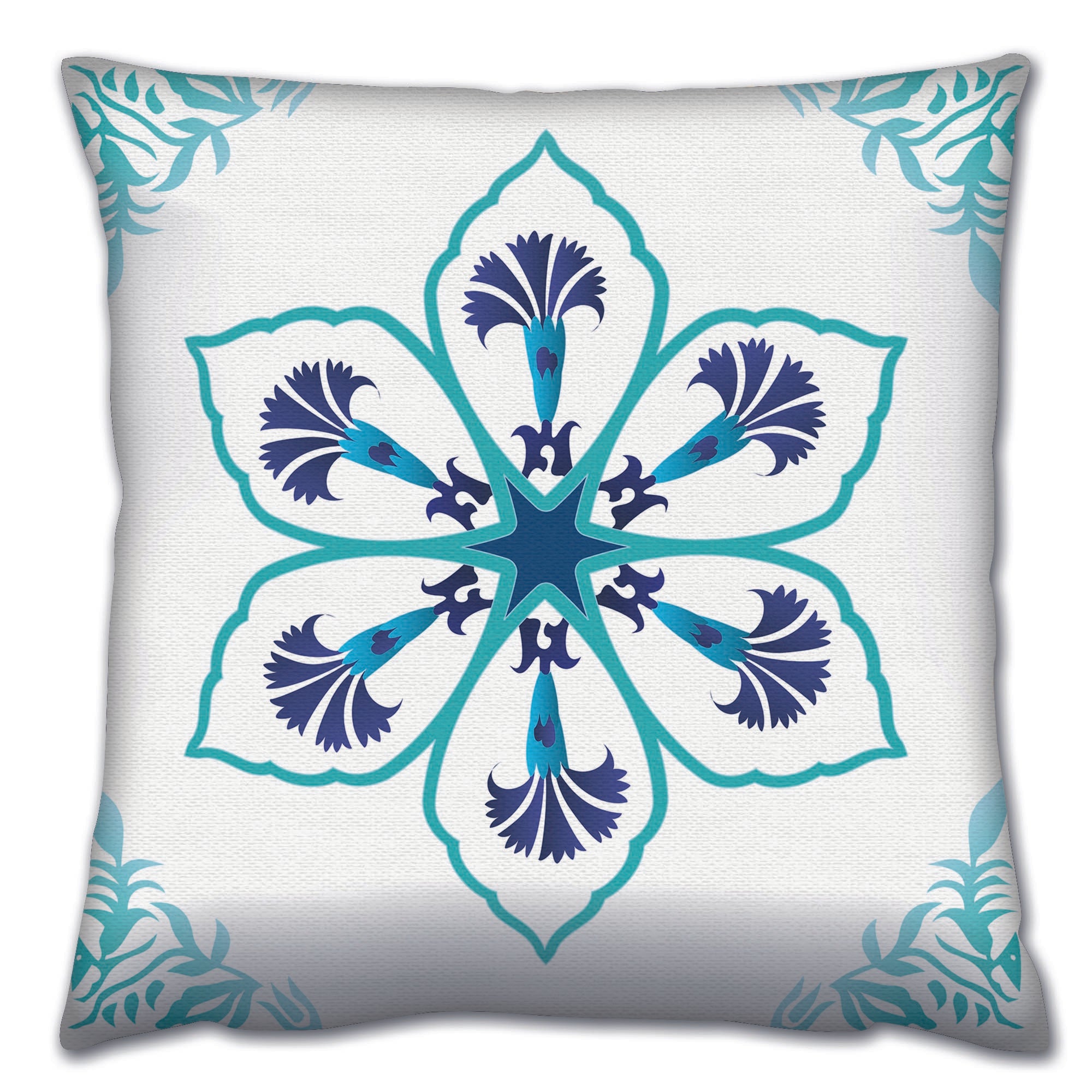 Almofada – 43 x 43 cm – Multicolorido – Algodão/Poliéster