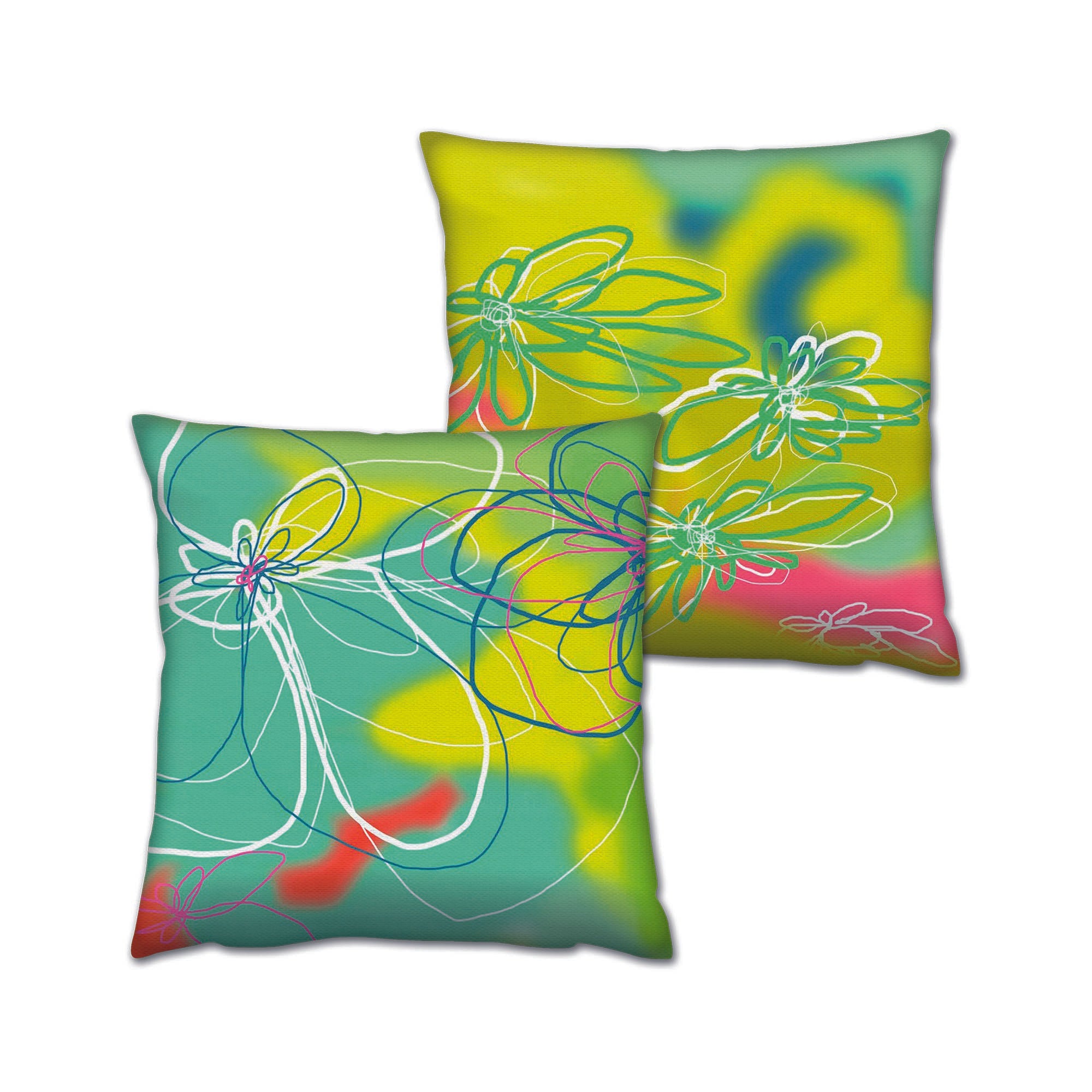 Conjunto de almofadas – 43 x 43 cm – Multicolorido – Algodão e poliéster
