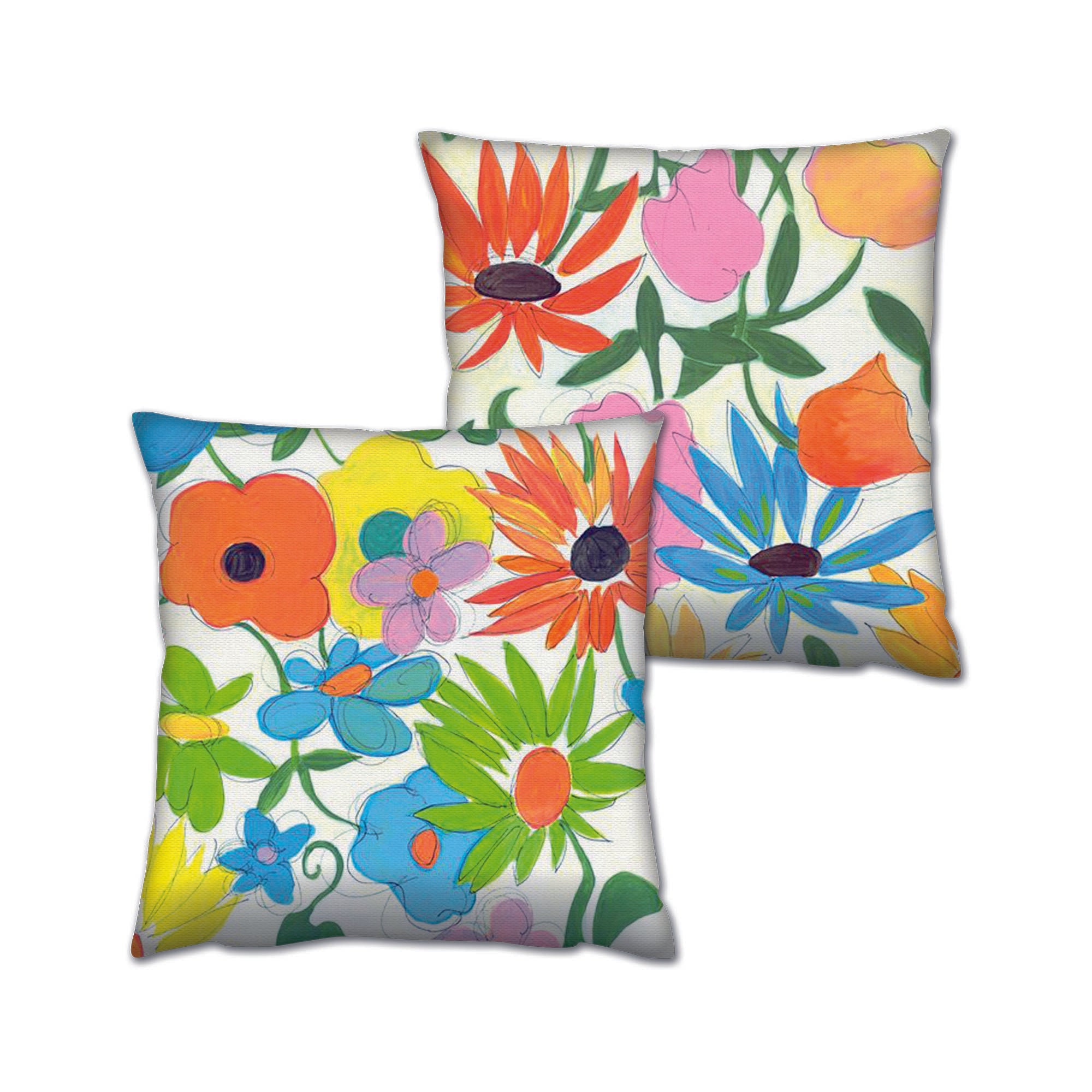 Conjunto de almofadas – 43 x 43 cm – Multicolorido – 50% Algodão / 50% Poliéster