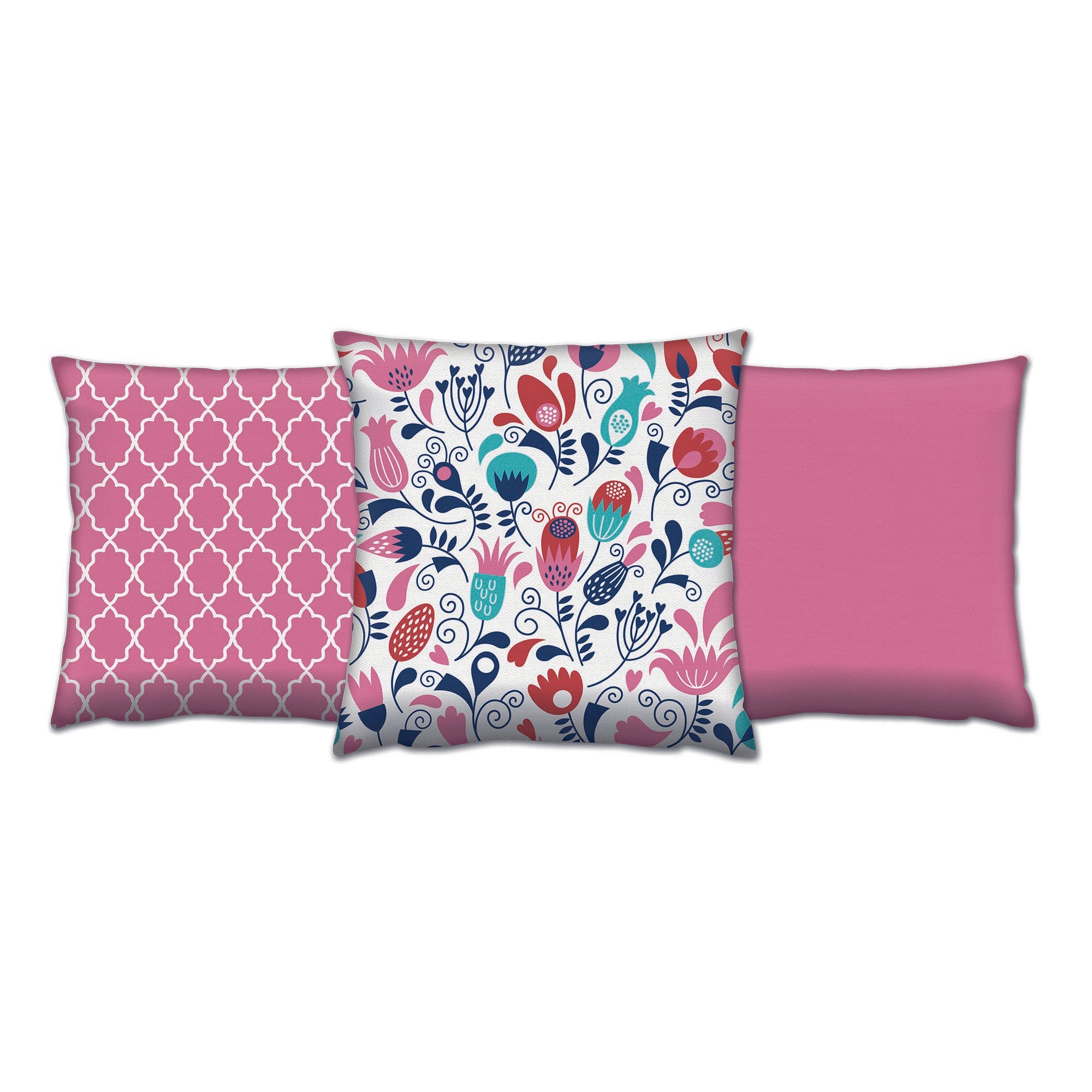 Conjunto de almofadas – 43 x 43 cm – Multicolorido – Algodão e poliéster