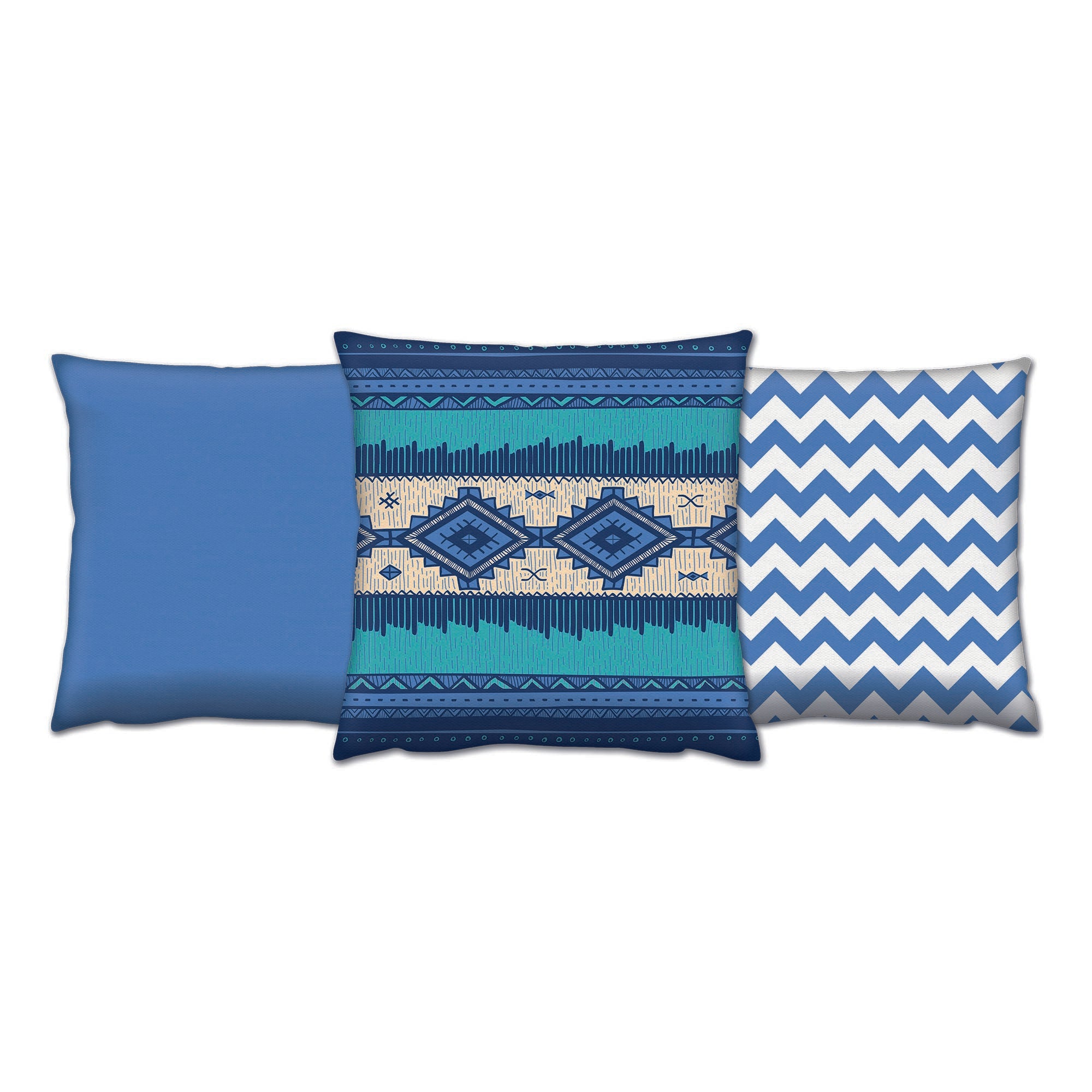Conjunto de almofadas – 43 x 43 cm – Multicolorido – 50% Algodão / 50% Poliéster