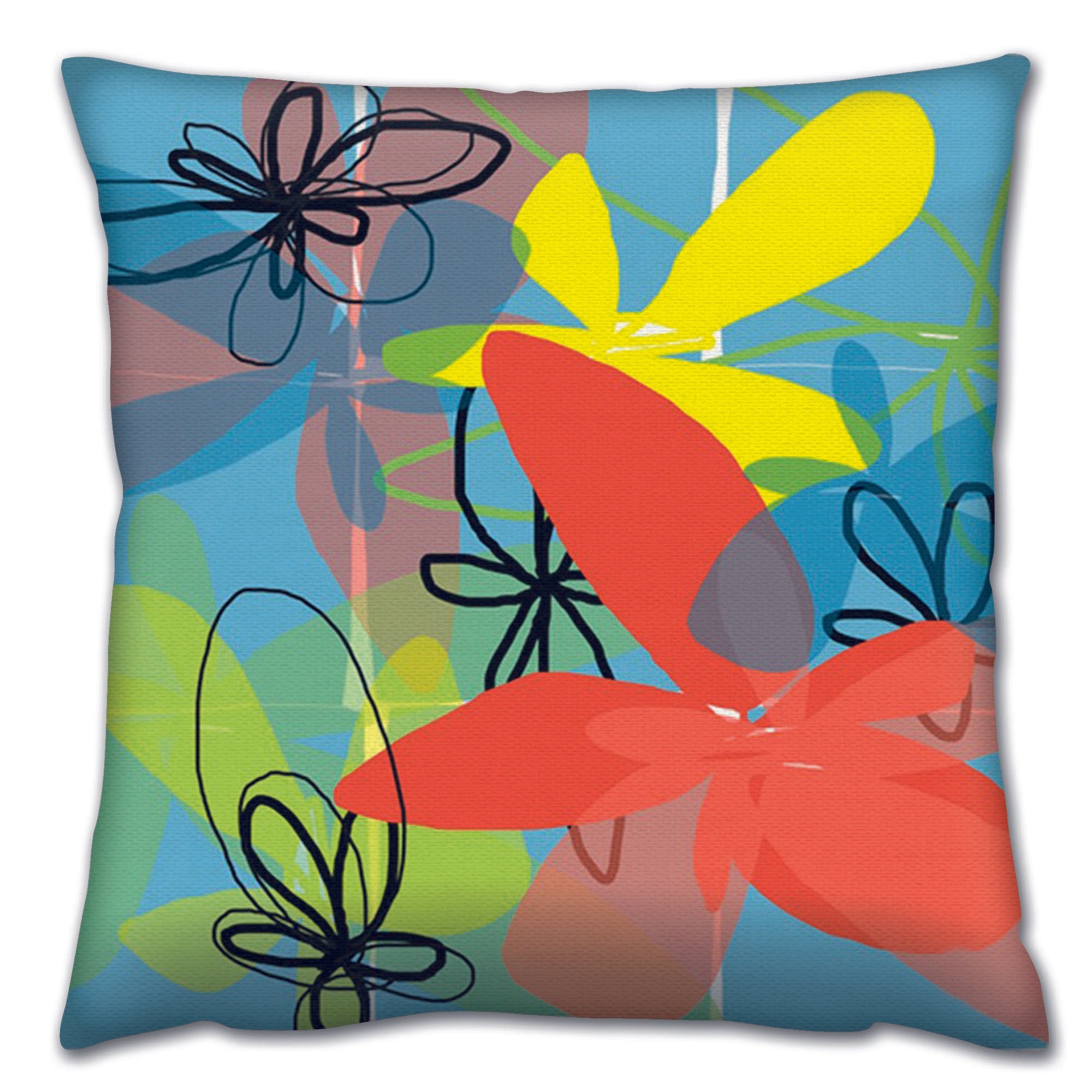 Almofada – 43 x 43 cm – Multicolorido – Algodão e Poliéster