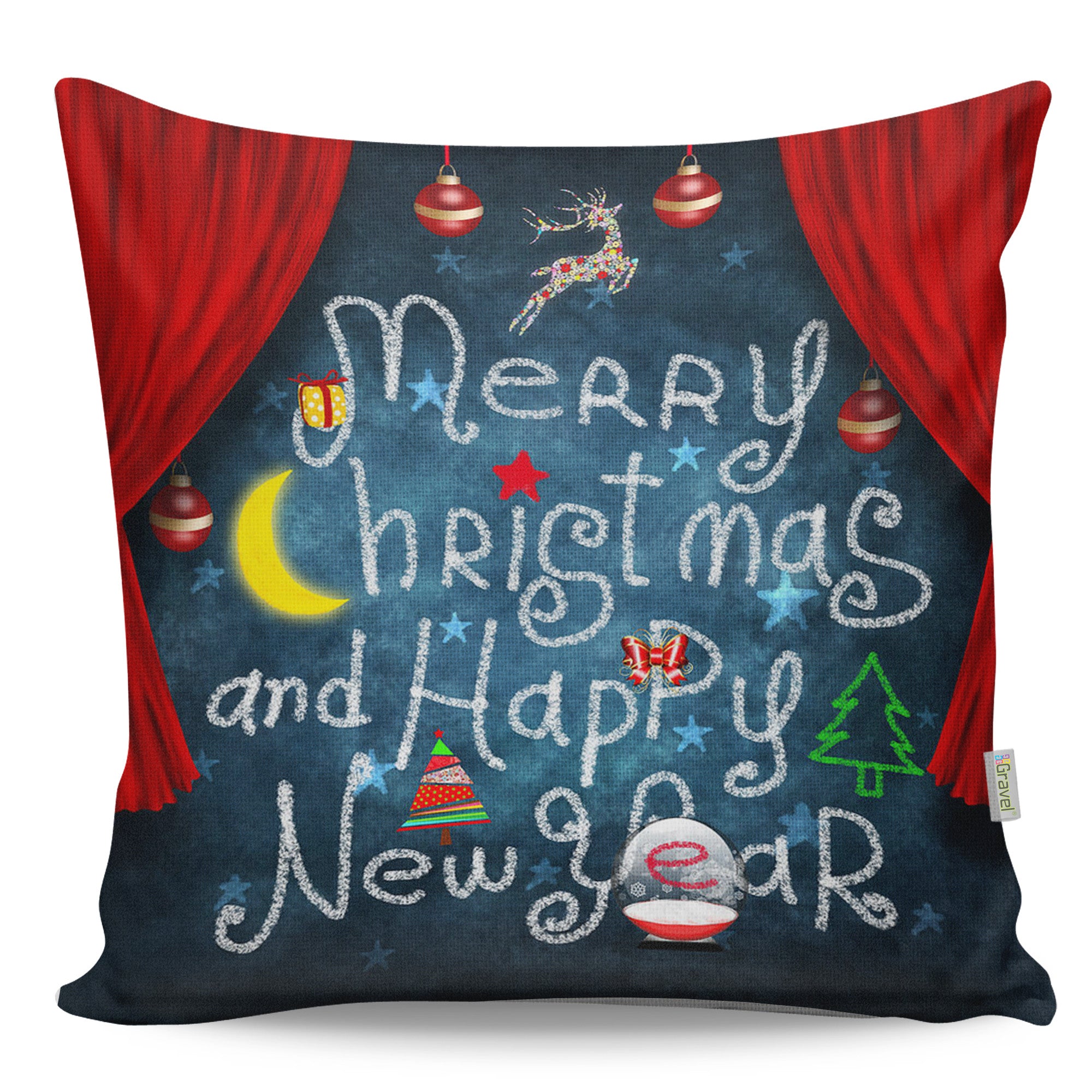 Almofada – 43 x 43 cm – Multicolorido – Algodão e Poliéster