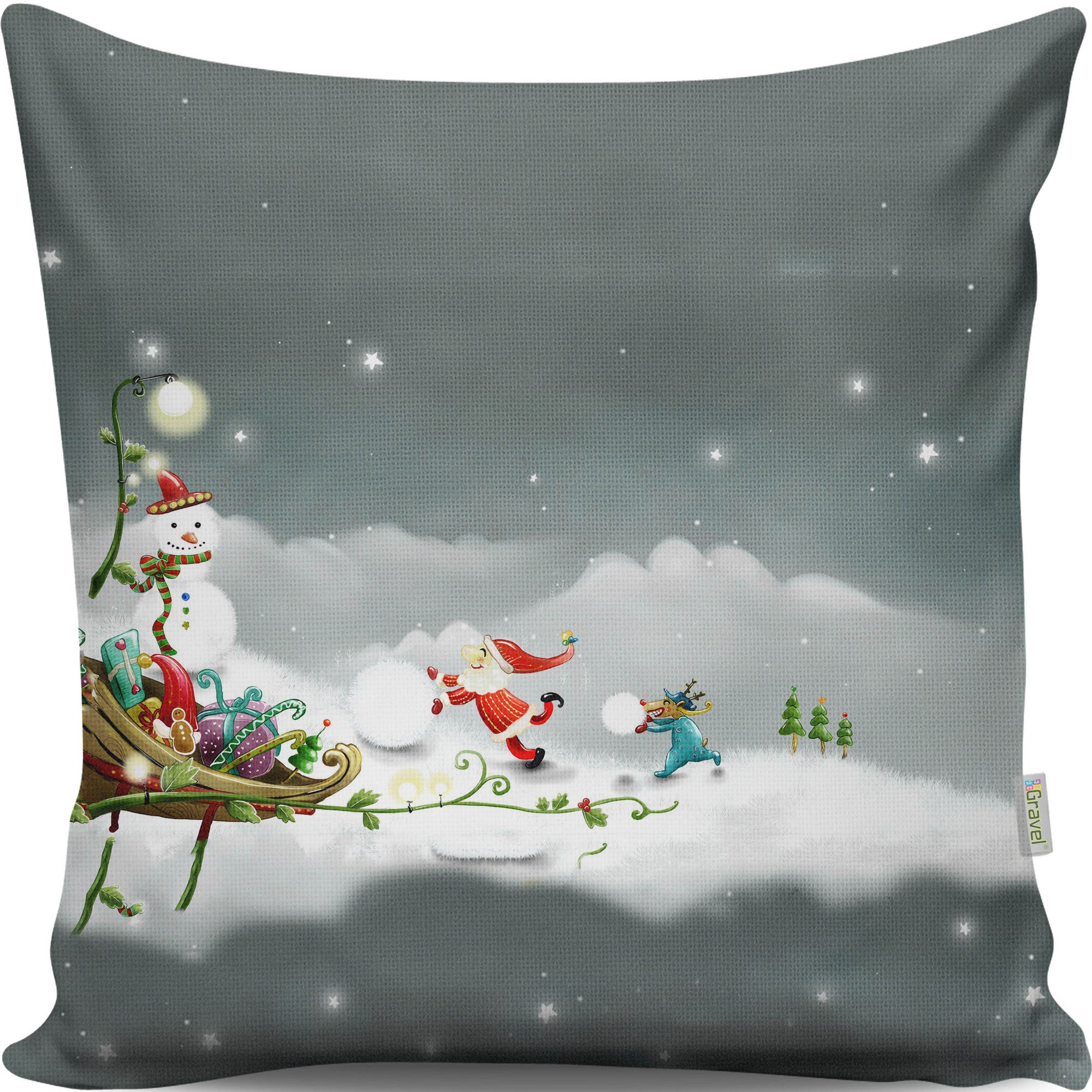 Almofada – 43 x 43 cm – Multicolorido – Algodão/Poliéster