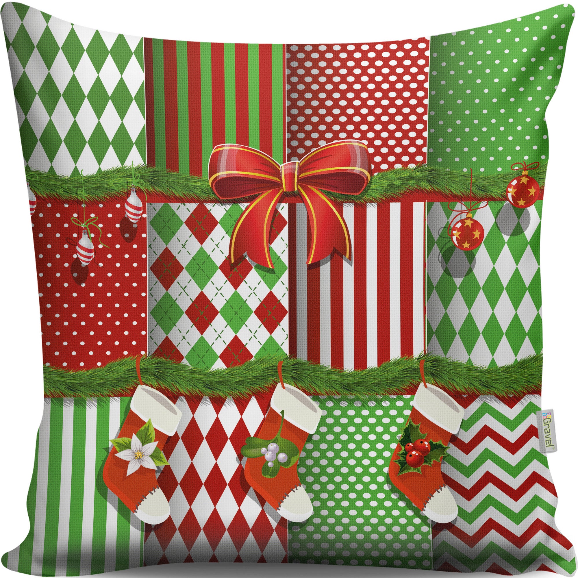 Almofada – 43 x 43 cm – Multicolorido – Algodão e Poliéster