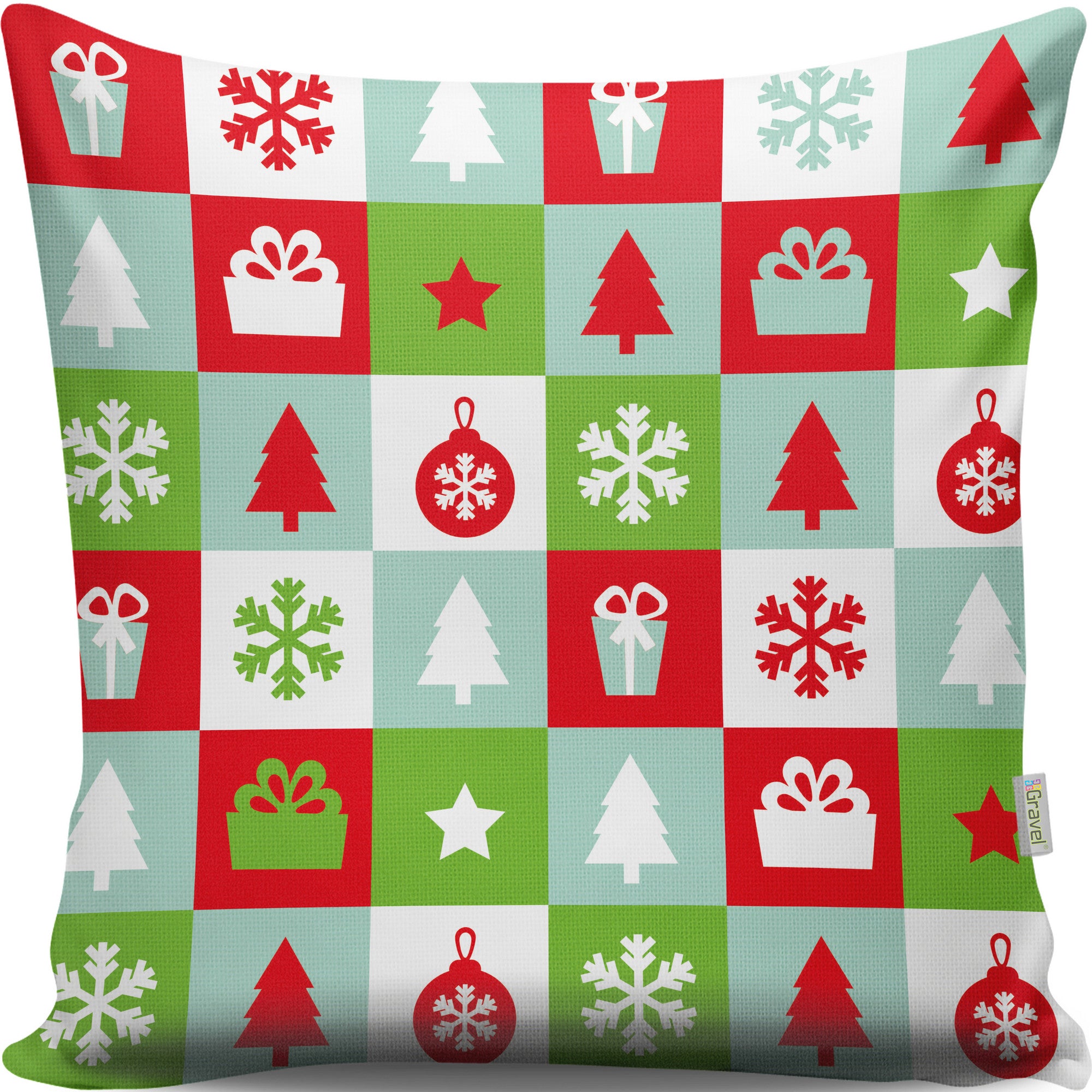 Almofada – 43 x 43 cm – Multicolorido – Algodão e Poliéster