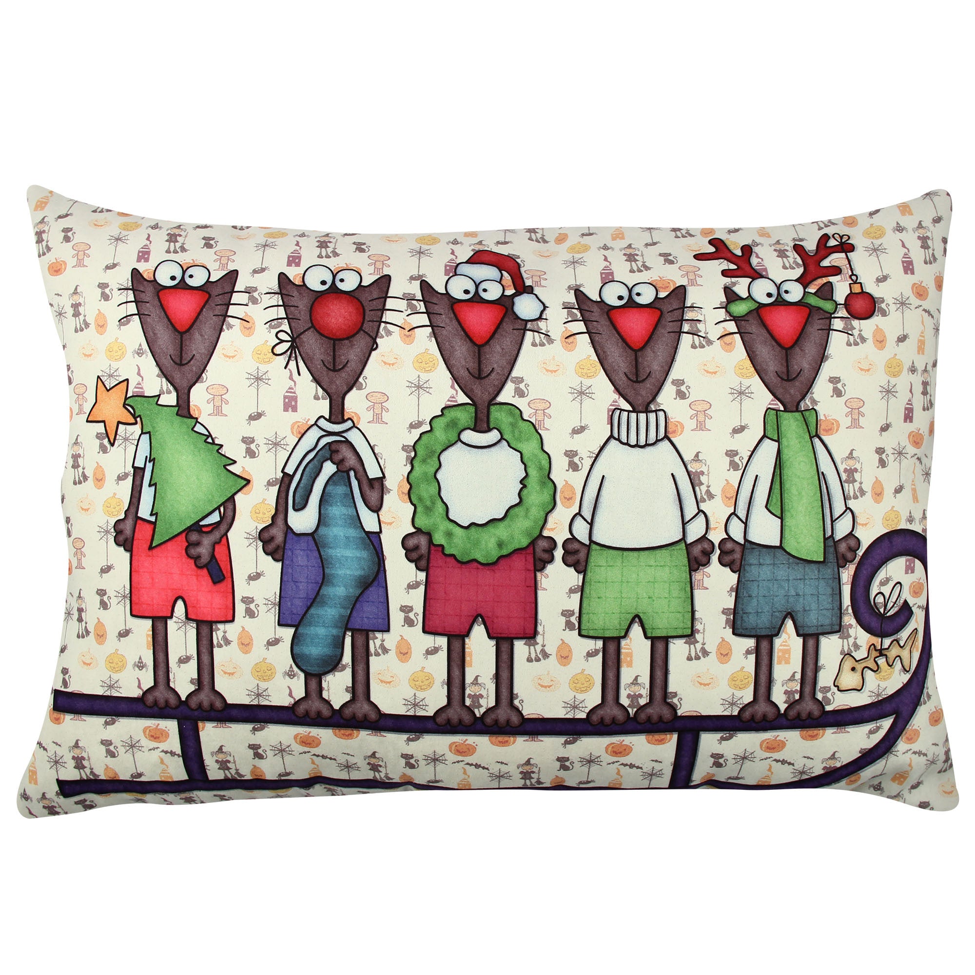 Almofada – 33 x 48 cm – Multicolorido – Algodão e Poliéster