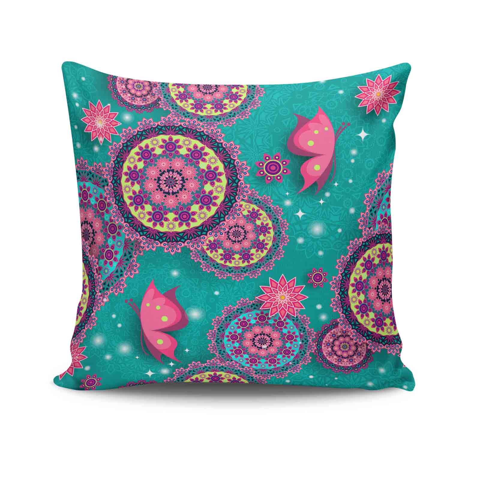 Almofada – 43 x 43 cm – Multicolorido – Algodão e Poliéster