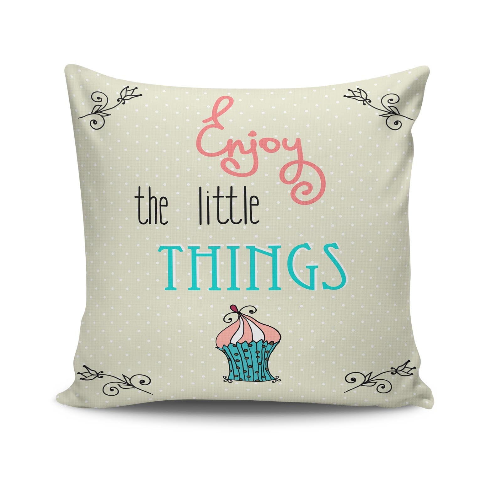 Almofada – 43 x 43 cm – Multicolorido – 50% Algodão, 50% Poliéster