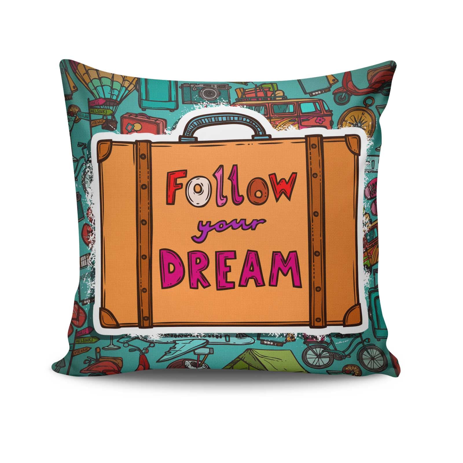 Almofada – 43 x 43 cm – Multicolorido – Algodão e Poliéster