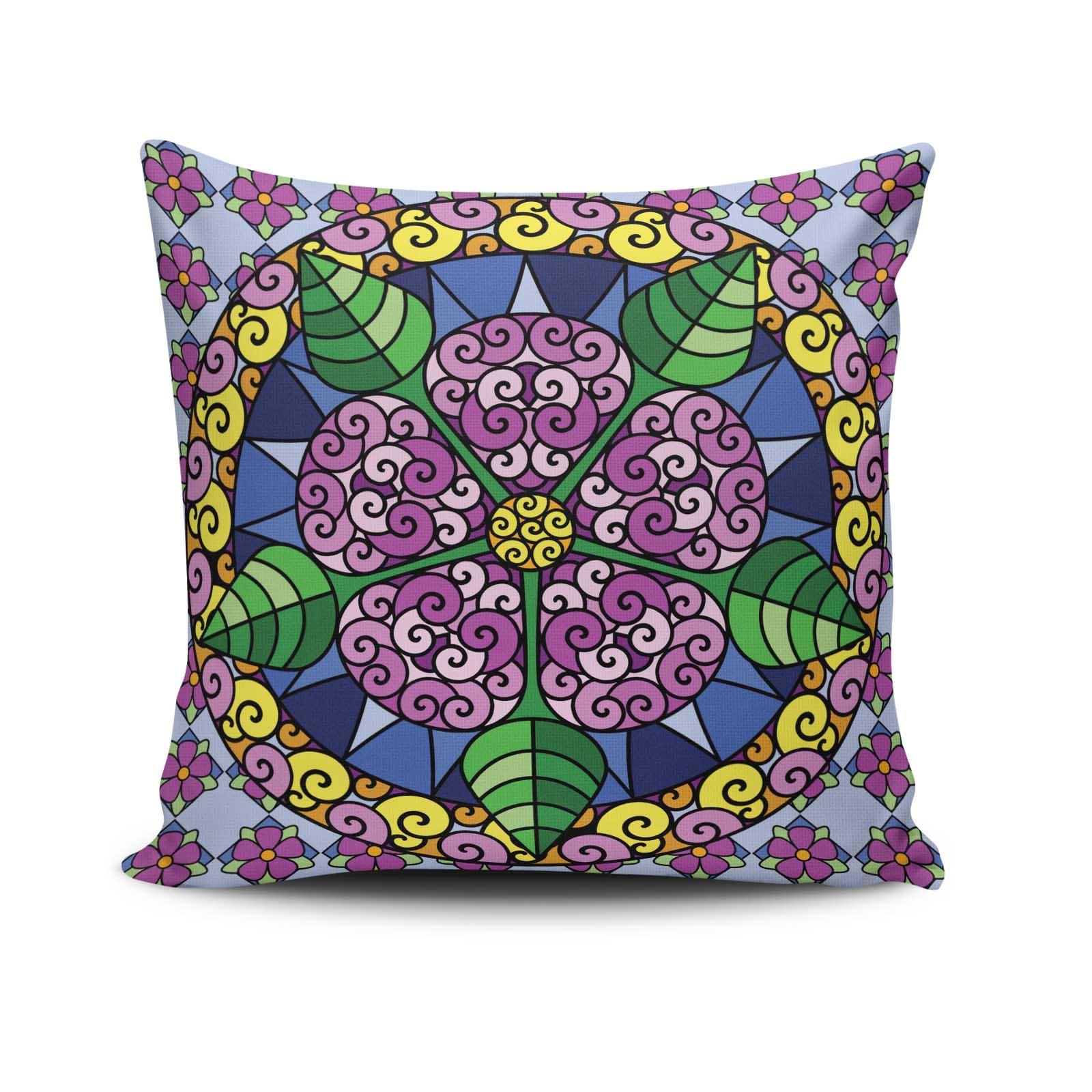 Capa de almofada – 43 x 43 cm – Multicolorido – Algodão e poliéster