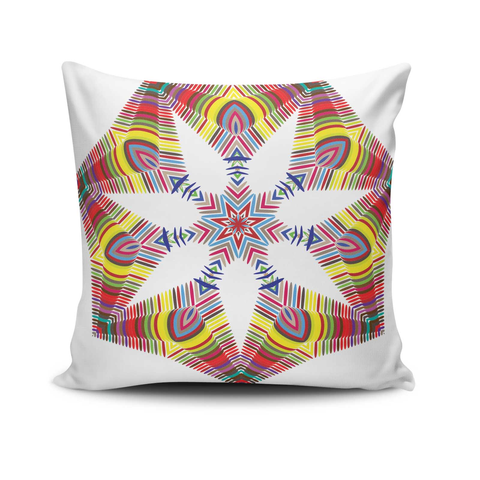 Capa de almofada – 43 x 43 cm – Multicolorido – Algodão e Poliéster