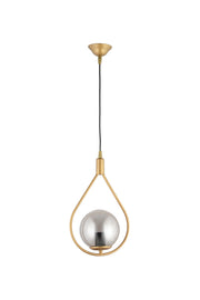 Candeeiro de Teto – 19-60 cm – Cor antiguidade – Metal com cúpula de vidro