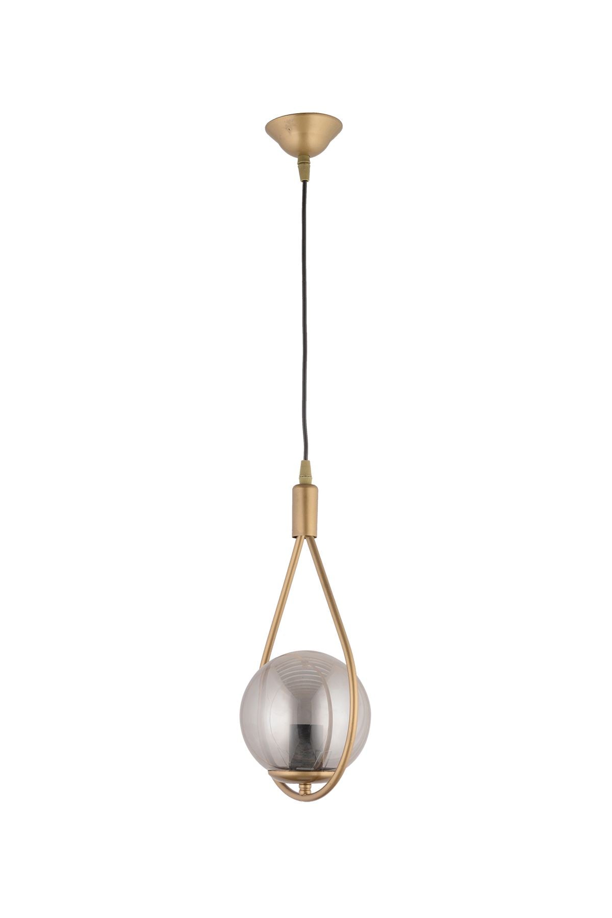 Candeeiro de Teto – 19-60 cm – Cor antiguidade – Metal com cúpula de vidro