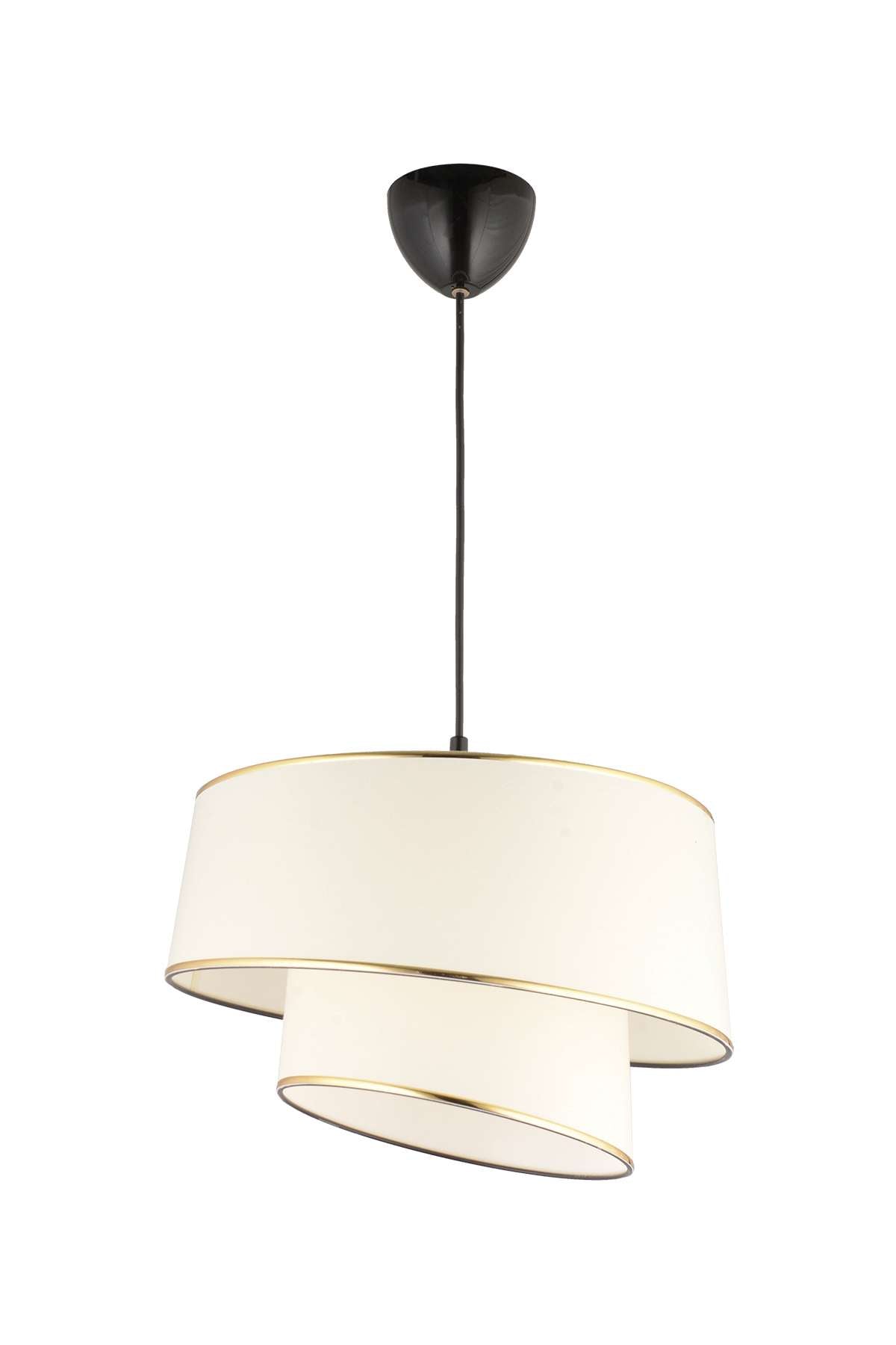Candeeiro de Teto – Ø35 h:23 cm – Branco e Dourado – Corpo plástico
