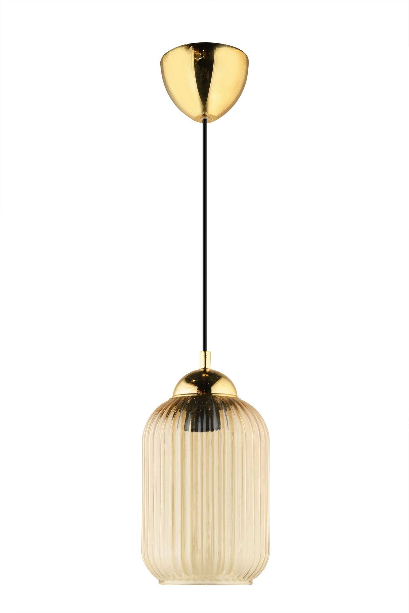 Candeeiro de Teto – 29-70 cm – Mel e Ouro – Plástico e Vidro