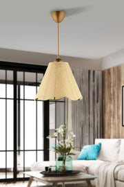 Candeeiro de Teto – Ø32 h:25 cm – Creme e Ouro – Plástico e PVC