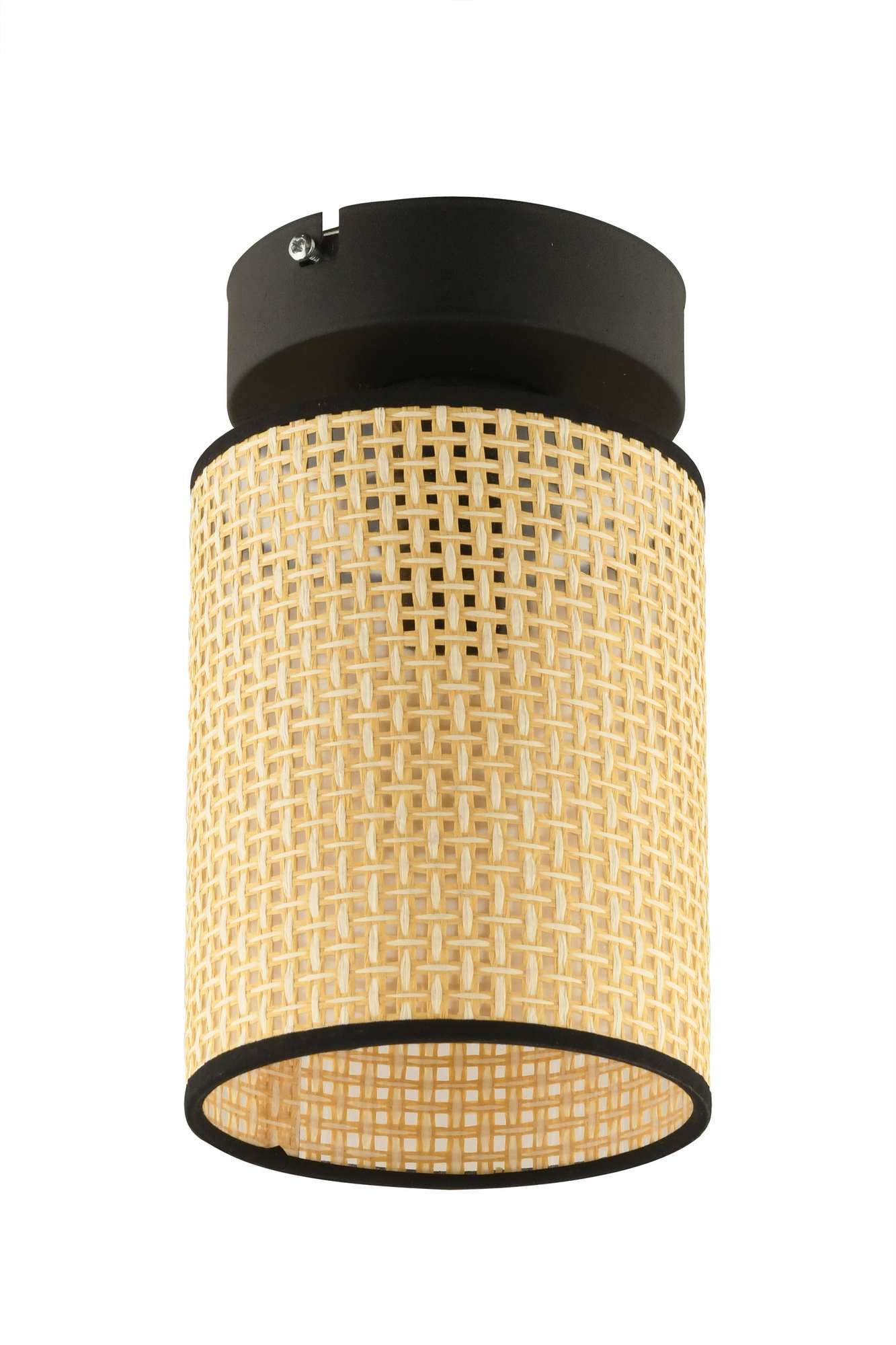 Candeeiro de Teto – 18 cm – Creme e Preto – Metal com PVC