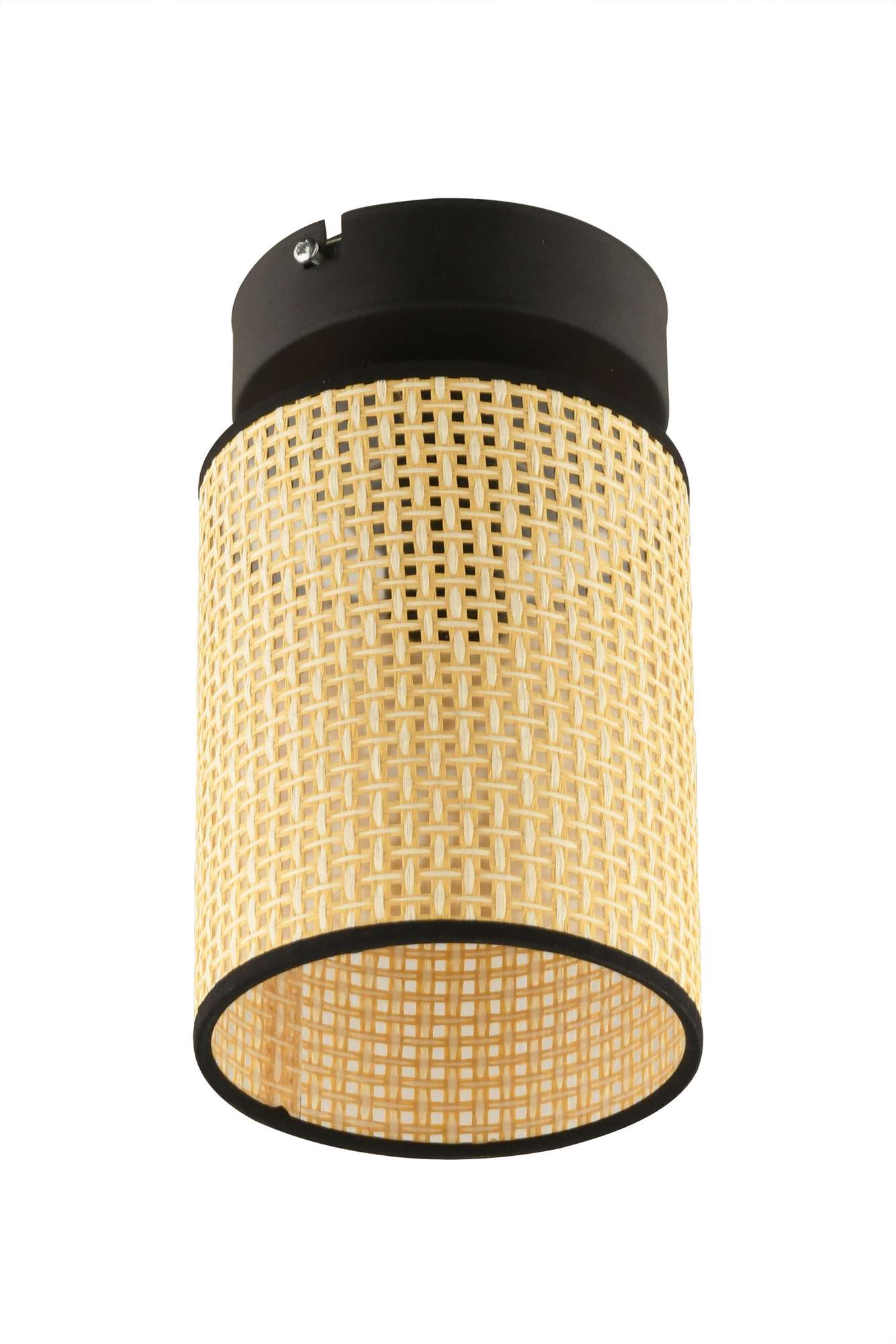 Candeeiro de Teto – 18 cm – Creme e Preto – Metal com PVC