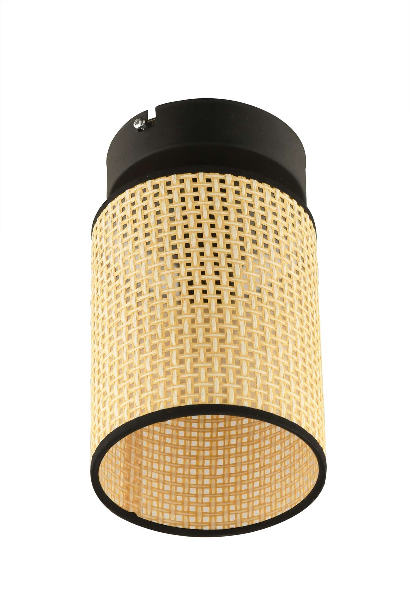 Candeeiro de Teto – 18 cm – Creme e Preto – Metal com PVC