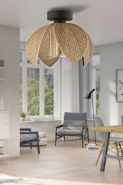 Candeeiro de Teto – Ø26 h:20 cm – Bege e Preto – Metálico e PVC