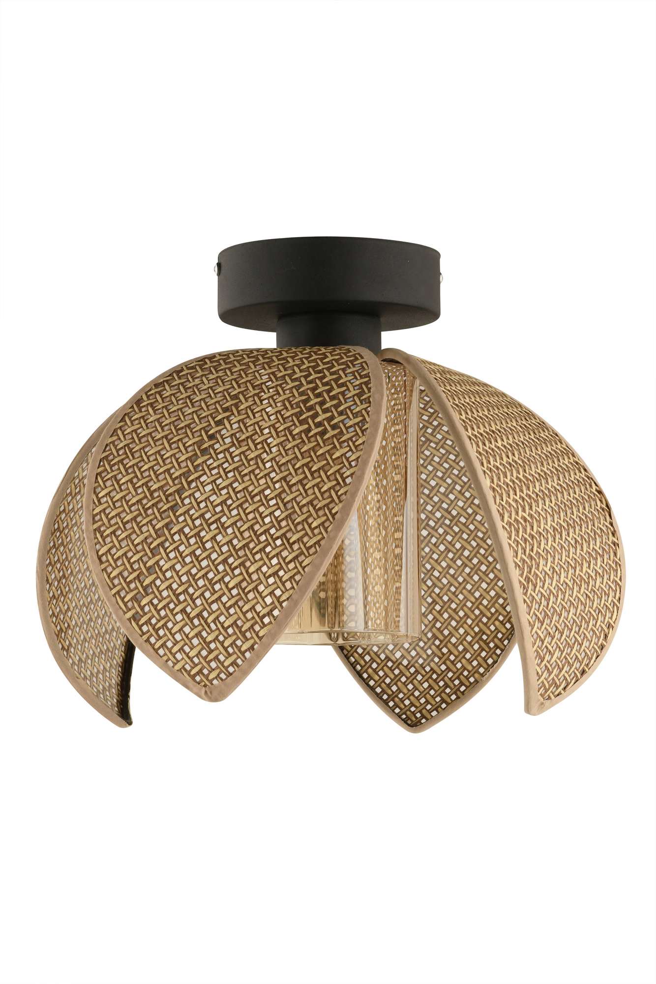 Candeeiro de Teto – Ø26 h:20 cm – Bege e Preto – Metálico e PVC