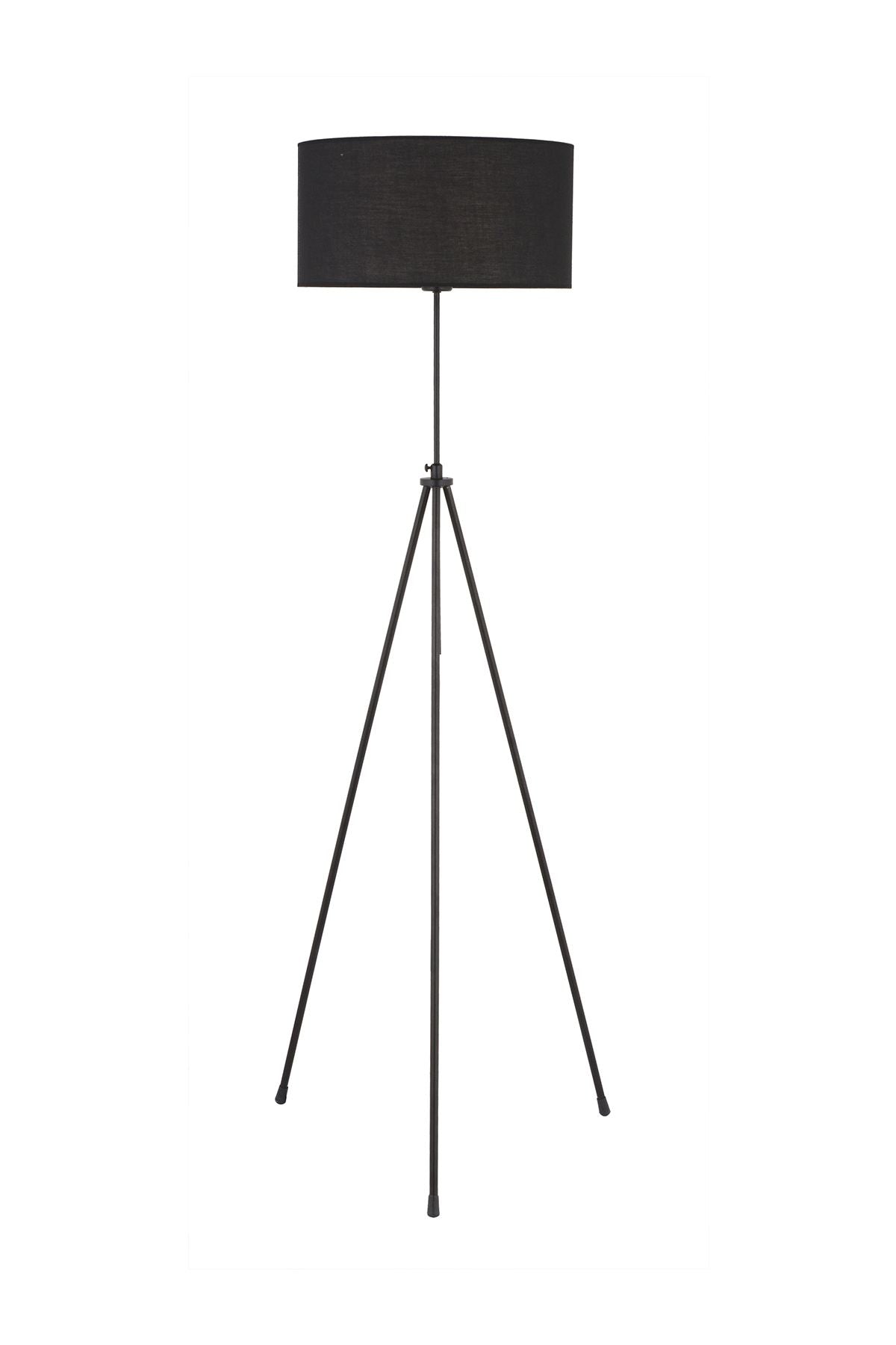 Candeeiro de Pé de Metal – 133-180 cm – Preto