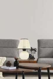 Candeeiro de Mesa - 24 cm - Branco - Cerâmica e PVC