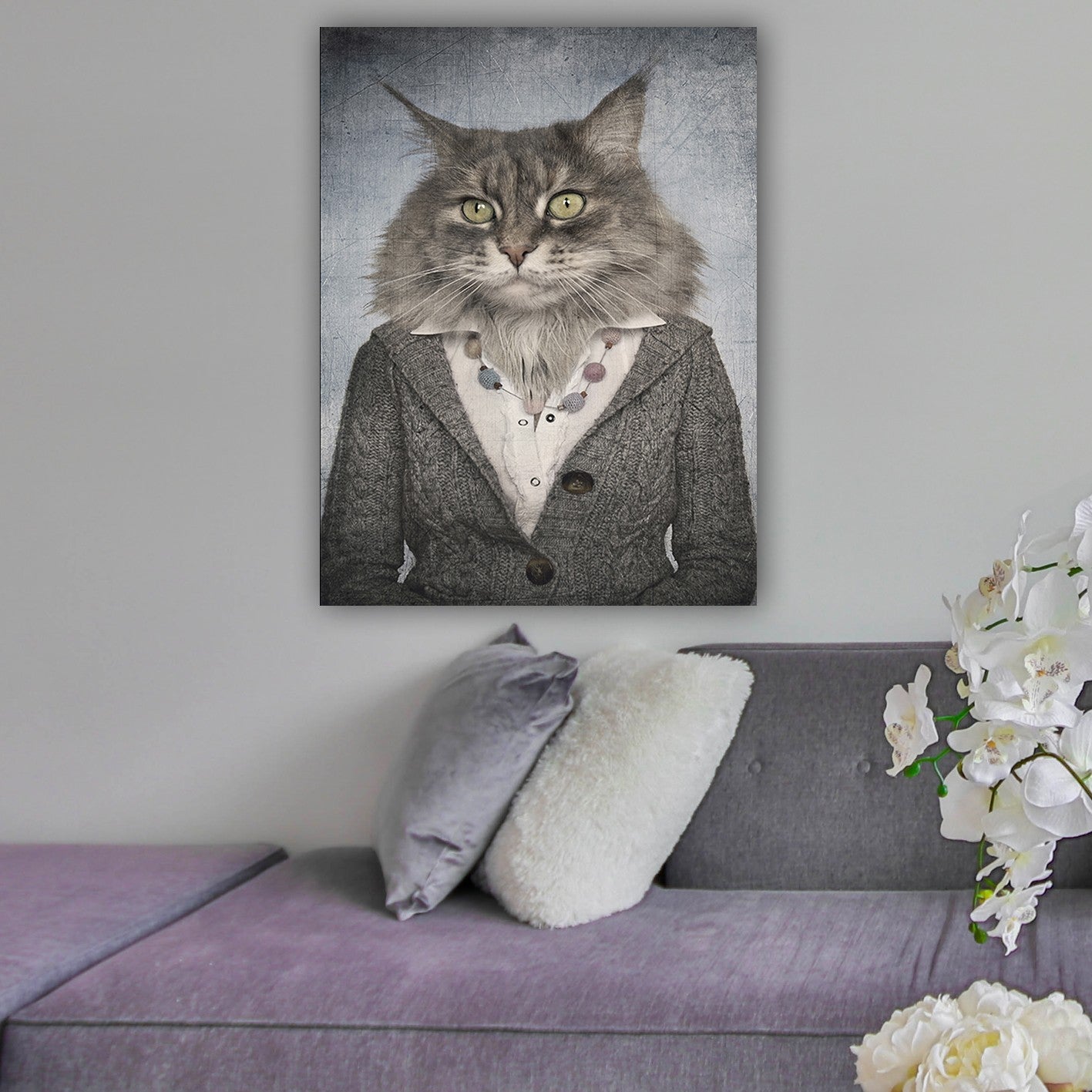 Impressionante pintura decorativa em tela, 70 x 100 cm | 100% tela, 100% moldura de madeira (3 cm de espessura) | Perfeito para amantes de decoração e arte