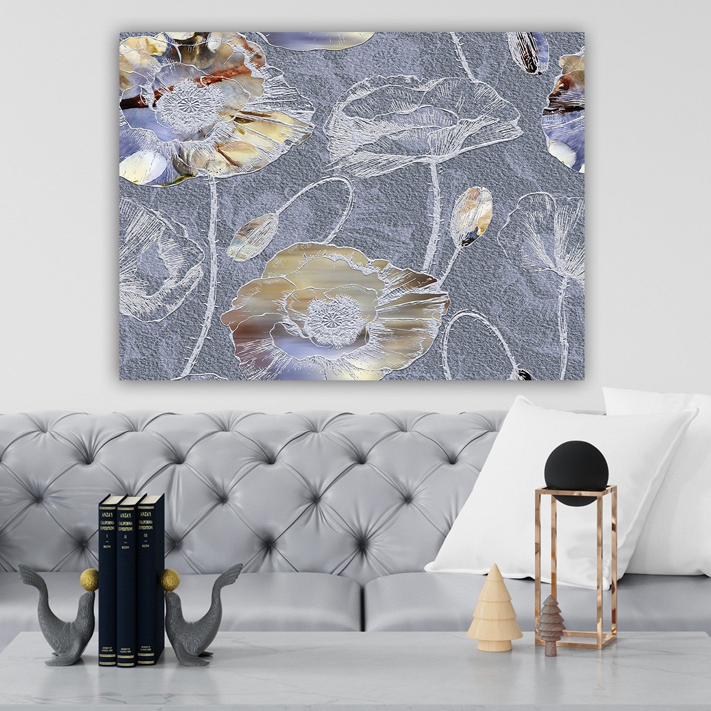 Impressionante pintura decorativa em tela, 70 x 100 cm | 100% tela, 100% moldura de madeira (3 cm de espessura) | Perfeito para amantes de decoração e arte