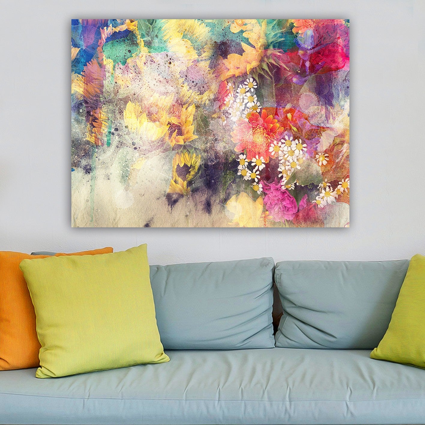 Impressionante pintura decorativa em tela, 70 x 100 cm | 100% tela, 100% moldura de madeira (3 cm de espessura) | Perfeito para amantes de decoração e arte