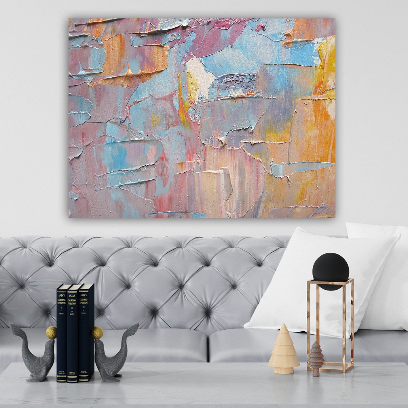 Impressionante pintura decorativa em tela, 70 x 100 cm | 100% tela, 100% moldura de madeira (3 cm de espessura) | Perfeito para amantes de decoração e arte