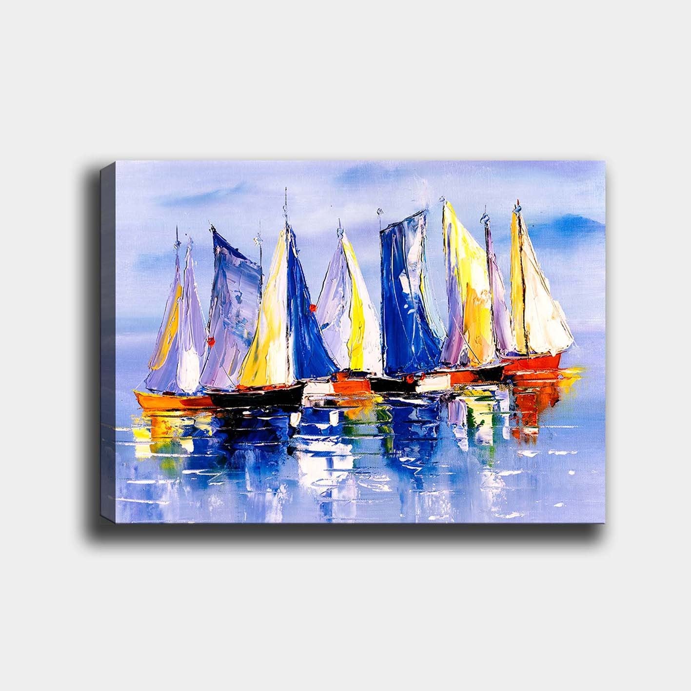 Impressionante pintura decorativa em tela, 70 x 100 cm | 100% tela, 100% moldura de madeira (3 cm de espessura) | Perfeito para amantes de decoração e arte