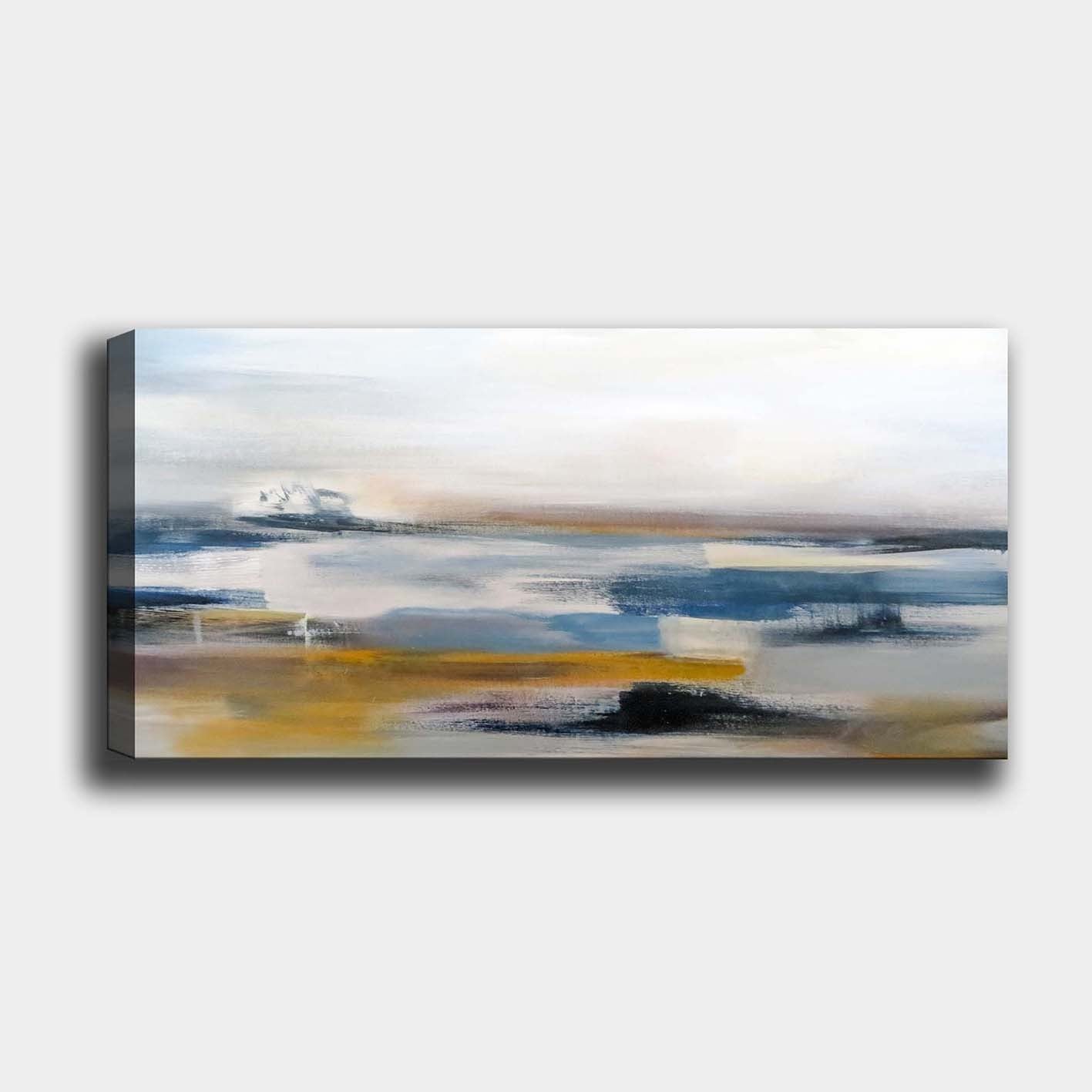 Impressionante pintura decorativa em tela, 50 x 120 cm | 100% tela, moldura de madeira com 3 cm de espessura | Perfeito para amantes de decoração e arte, obra de arte anônima exclusiva