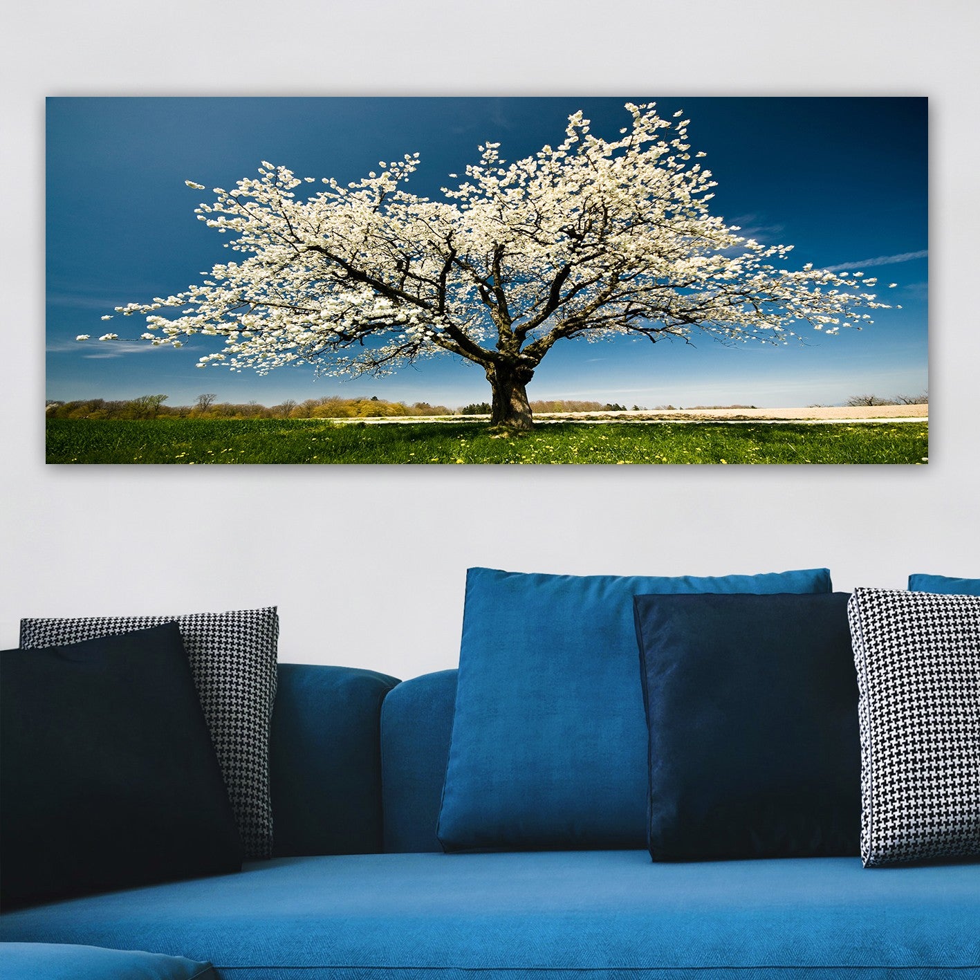 Impressionante pintura decorativa em tela, 50 x 120 cm | 100% tela, 100% moldura de madeira (3 cm de espessura) | Perfeito para amantes de decoração e arte