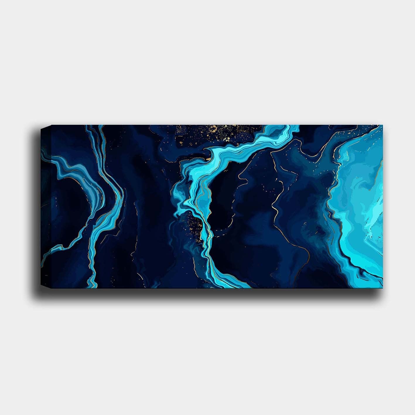 Impressionante pintura decorativa em tela, 50 x 120 cm | 100% tela, moldura de madeira com 3 cm de espessura | Perfeito para amantes de decoração e arte, obra de arte anônima exclusiva