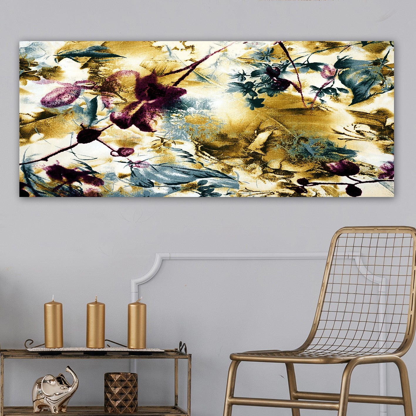 Tela Decorativa em Canvas Multicolor 50x120 cm com Moldura de Madeira (3 cm) – YTY217101595_50120