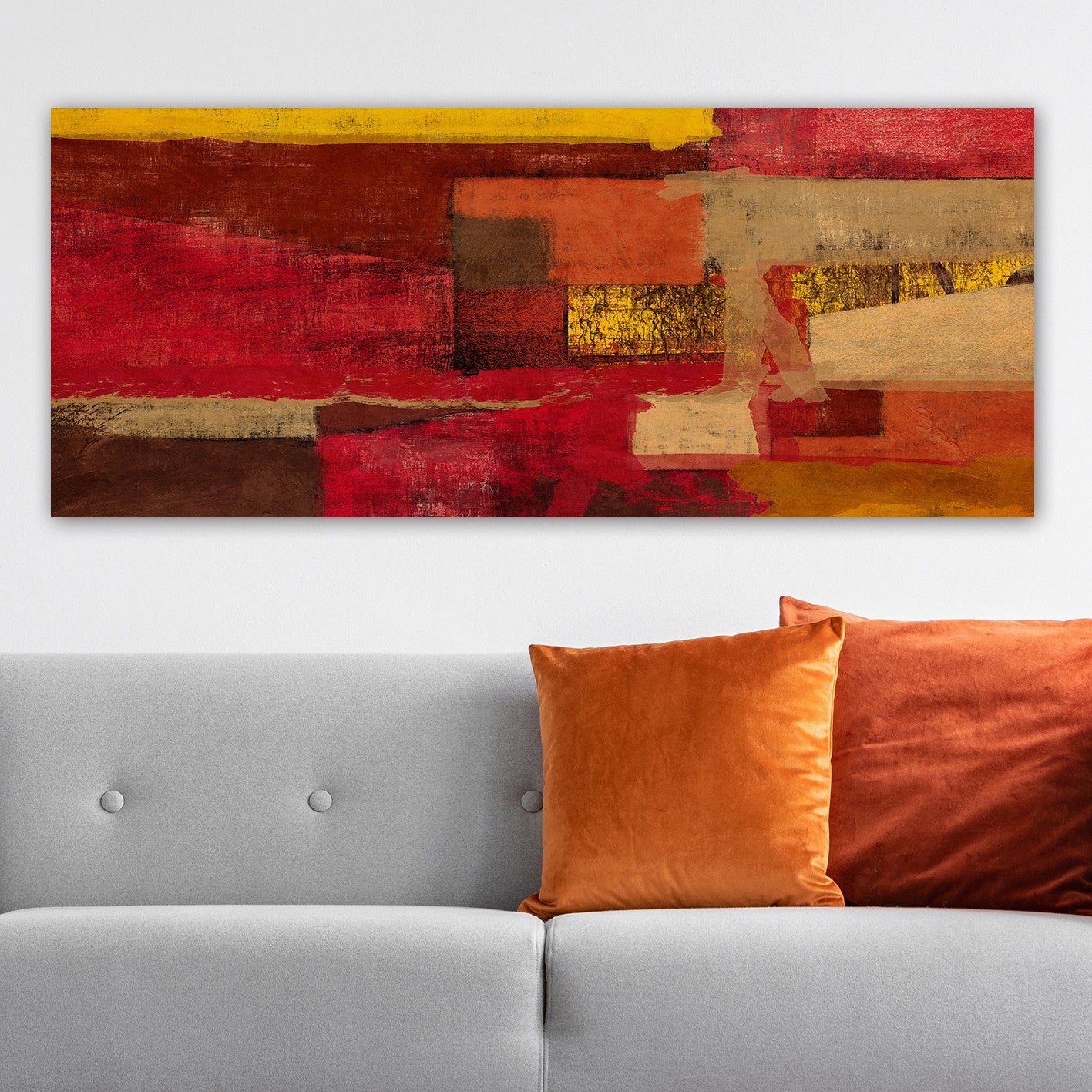 Tela Decorativa Multicolor 50 x 120 cm – 100% Canvas com Moldura de Madeira (3 cm)