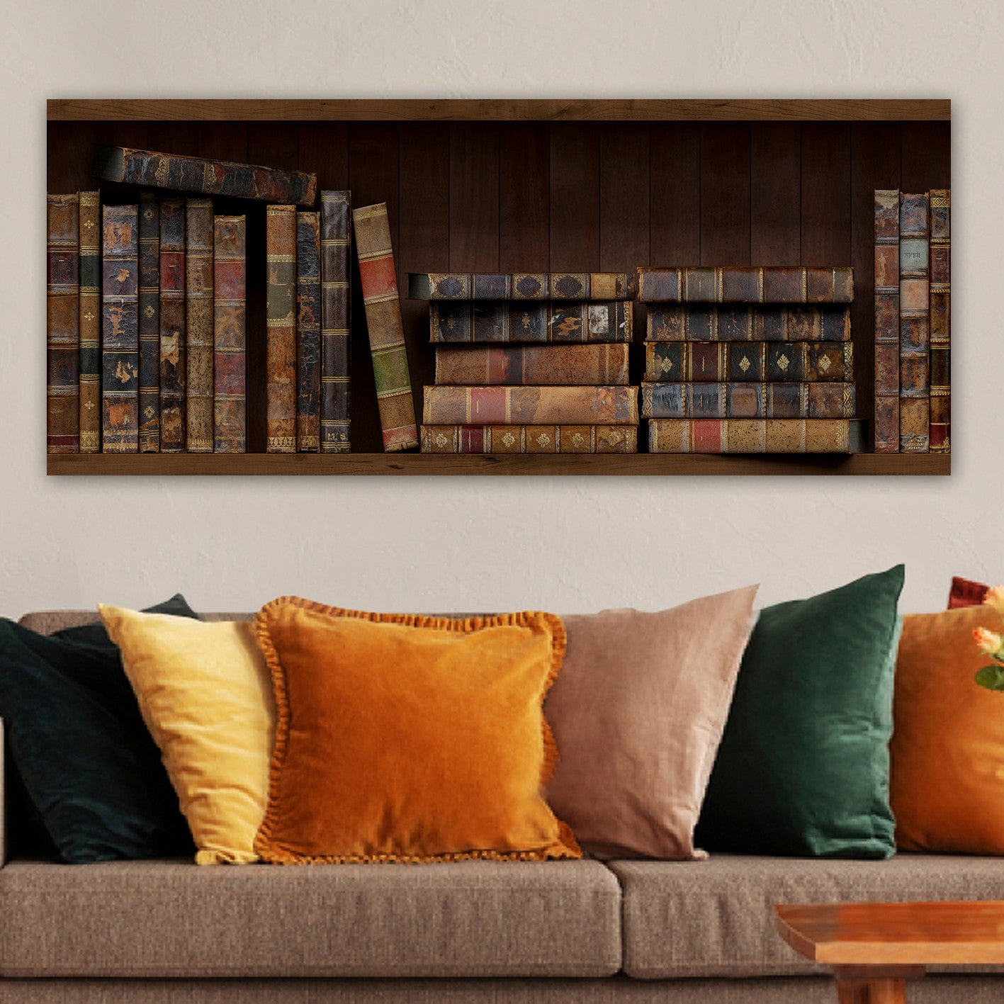 Tela Decorativa Multicolor 50x120 cm – 100% Canvas com Moldura de Madeira (3 cm)