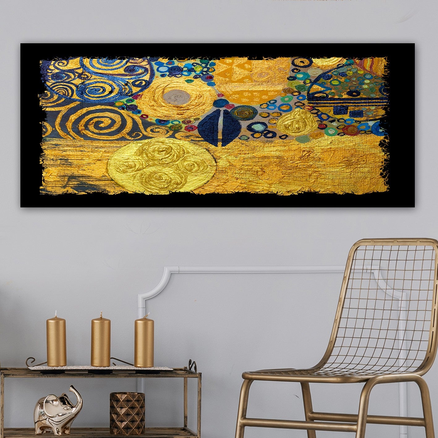 Tela Decorativa em Canvas Multicolor 50 x 120 cm com Moldura de Madeira (3 cm) – 100% Tela, 1,68 kg | YTY222207_50120
