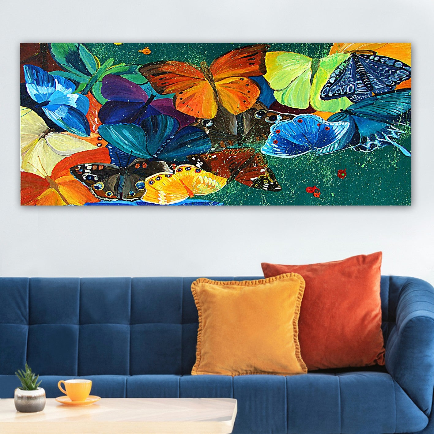 Tela Decorativa em Canvas Multicolor com Moldura de Madeira (3 cm) – 50 x 120 cm