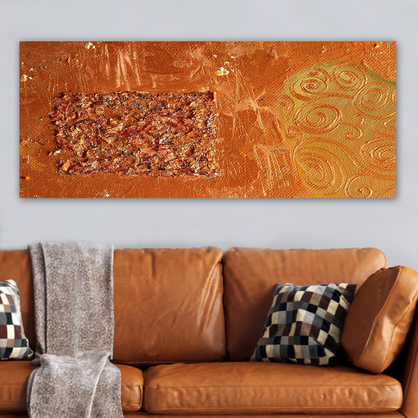 Quadro em Tela Multicolor 50x120 cm com Moldura de Madeira (3 cm) – YTY223486429_50120
