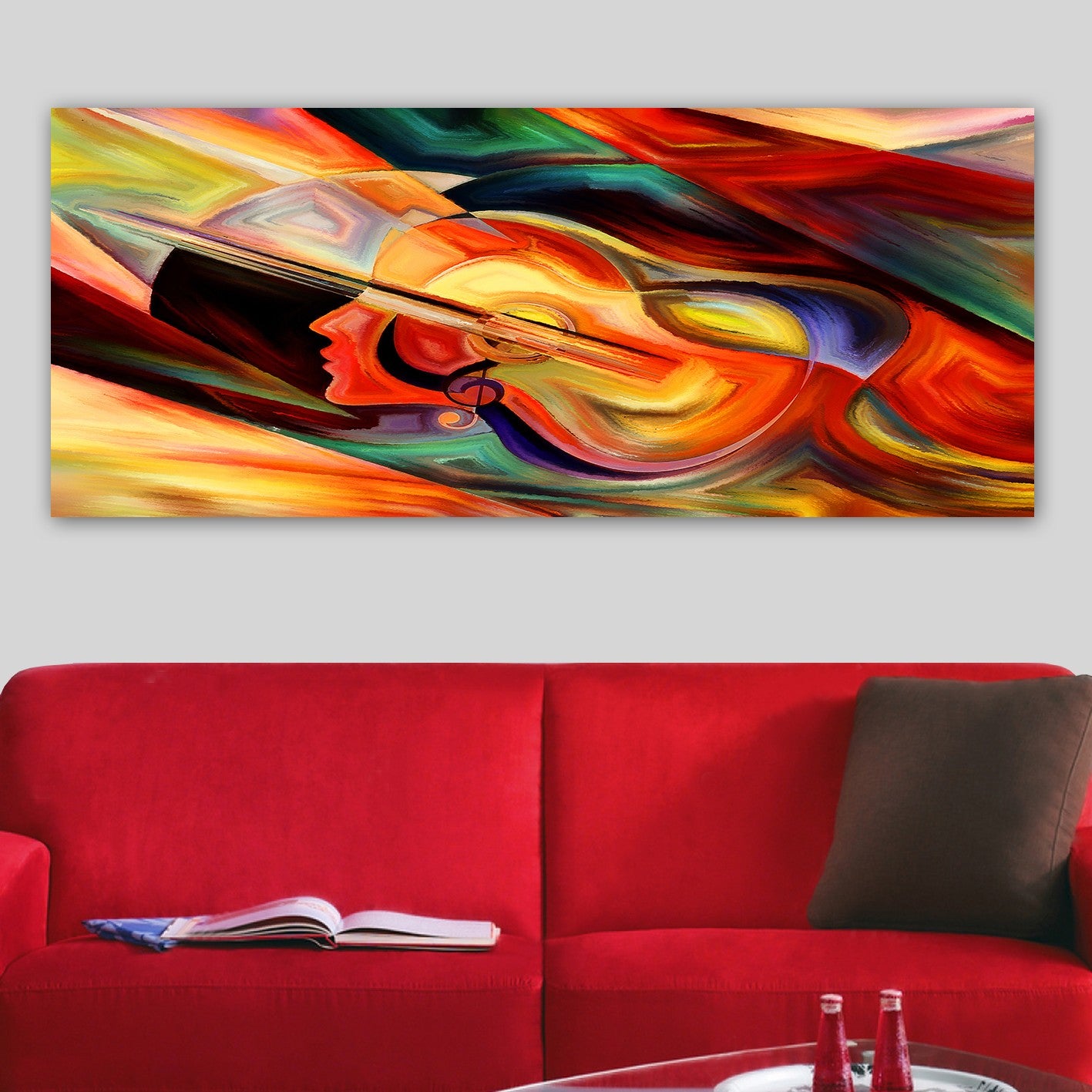 Quadro em Tela Decorativo Multicolor 50x120 cm | Canvas 100% com Moldura de Madeira 3 cm | YTY225930637_50120