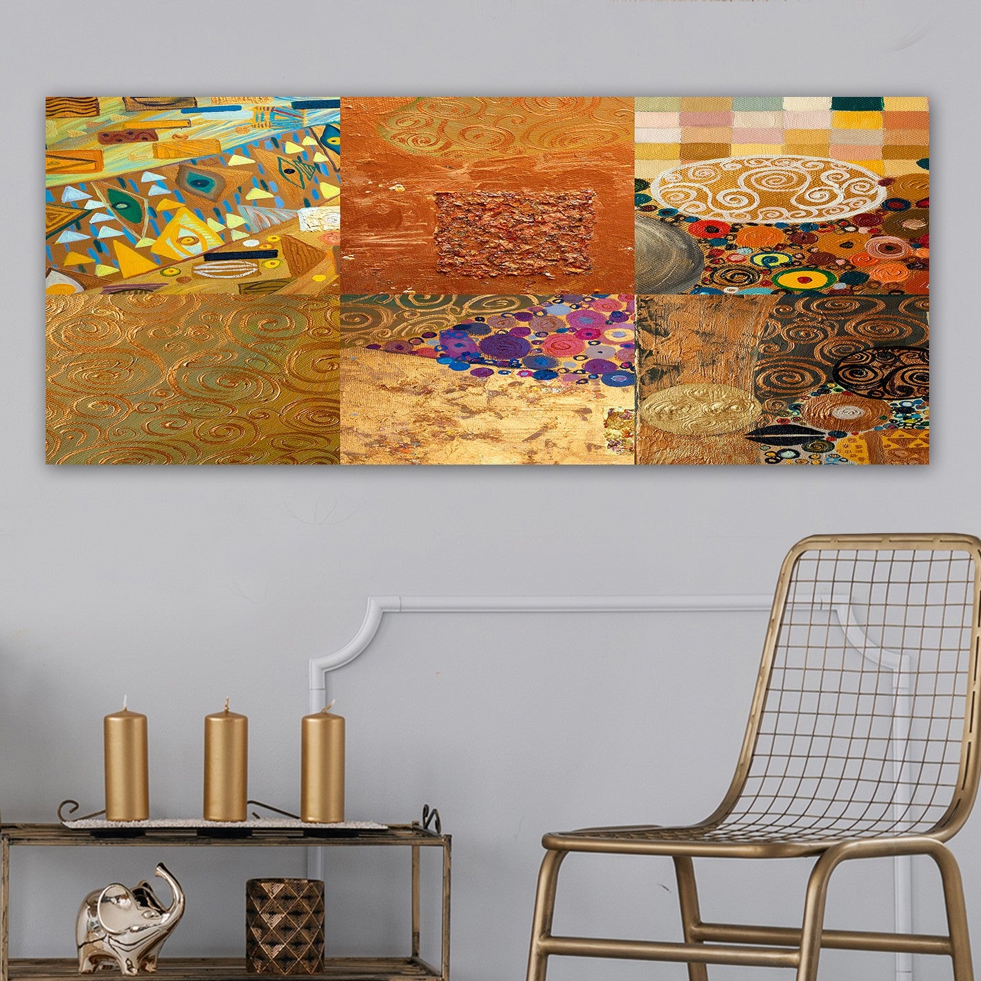 Quadro Decorativo em Canvas 100% Multicolor 50x120 cm com Moldura de Madeira (3 cm)