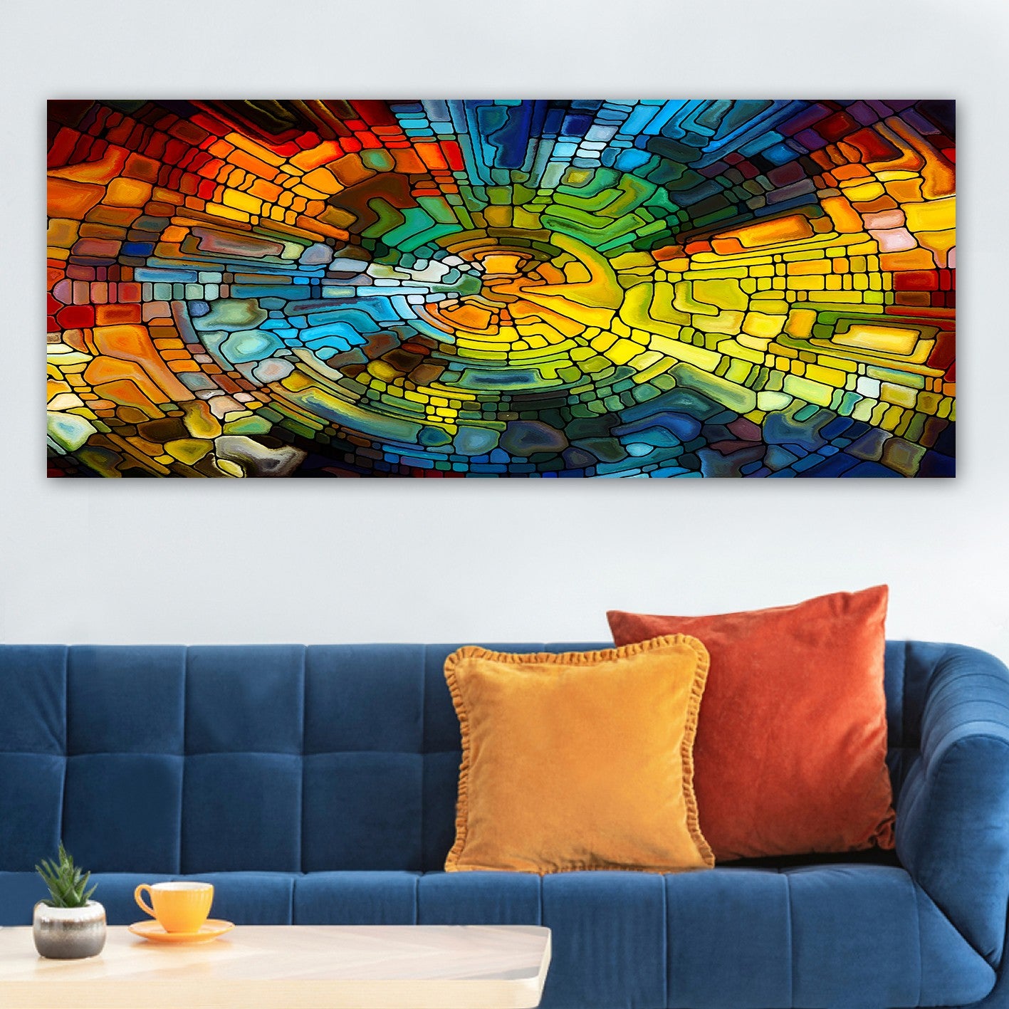 Quadro Decorativo em Tela 100% Canvas Multicolor 50x120 cm | Moldura 100% Madeira (3 cm)