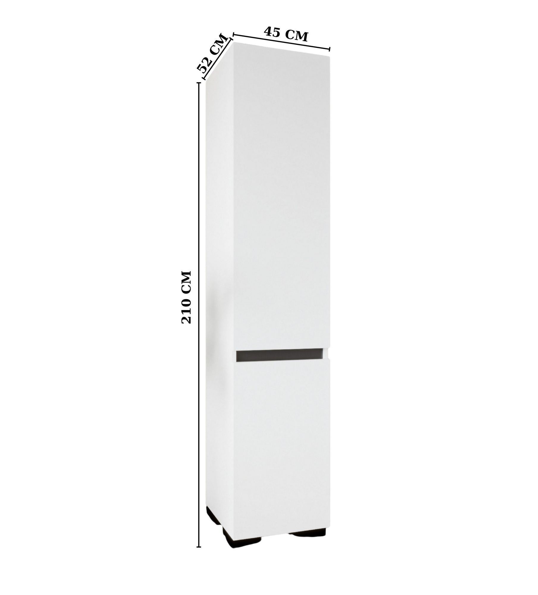 Guarda-roupa – 45 cm x 210 cm x 52 cm – Branco e Antracite – Aglomerado