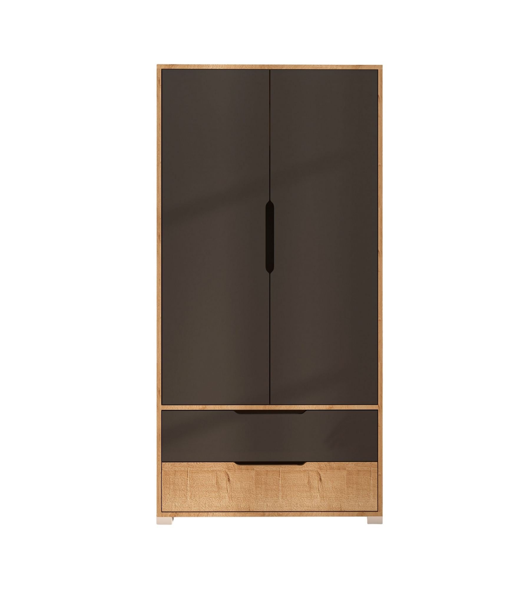 Guarda-Roupa – 90 cm x 183 cm x 45 cm – Carvalho Safira e Antracite – Aglomerado