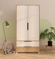 Guarda-roupa em Carvalho Safira e Branco – 90 cm largura – 183 cm altura – 45 cm profundidade – 100% chapas de partículas revestidas de melamina